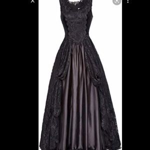 Black Belle Poque Gothic Steampunk Dress NWT